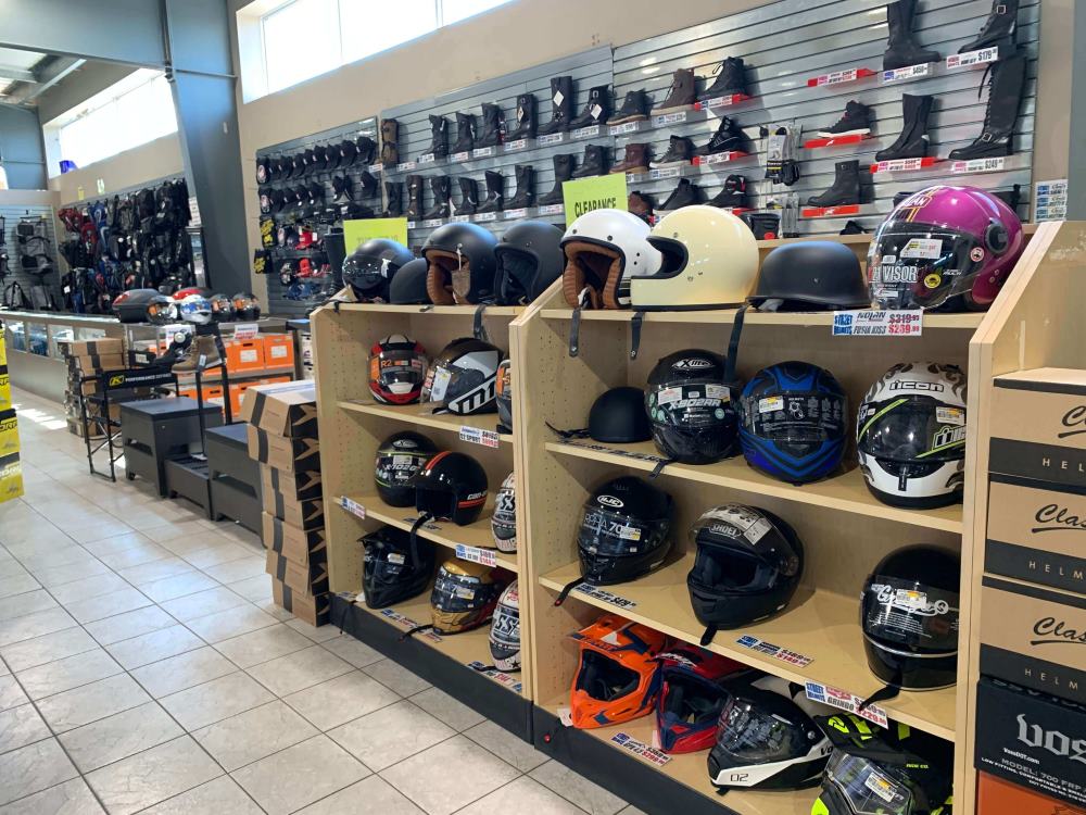 Local motorcycle shop helmet shops